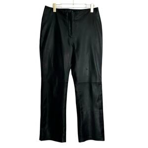 INC Leather Pant Women 12 Black‎ High Rise Straight Leg 90s Vintage Y2K Grunge